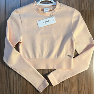 LUNE ACTIVE Rib Crop Long Sleeve Melange size small